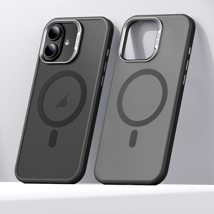 For iPhone 16 SULADA Light Sand MagSafe Magnetic PC Hybrid TPU Phone Case(Black) - free shipping - PMC Jewellery - Order now!