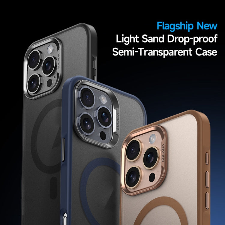 For iPhone 16 SULADA Light Sand MagSafe Magnetic PC Hybrid TPU Phone Case(Black) - free shipping - PMC Jewellery - Order now!
