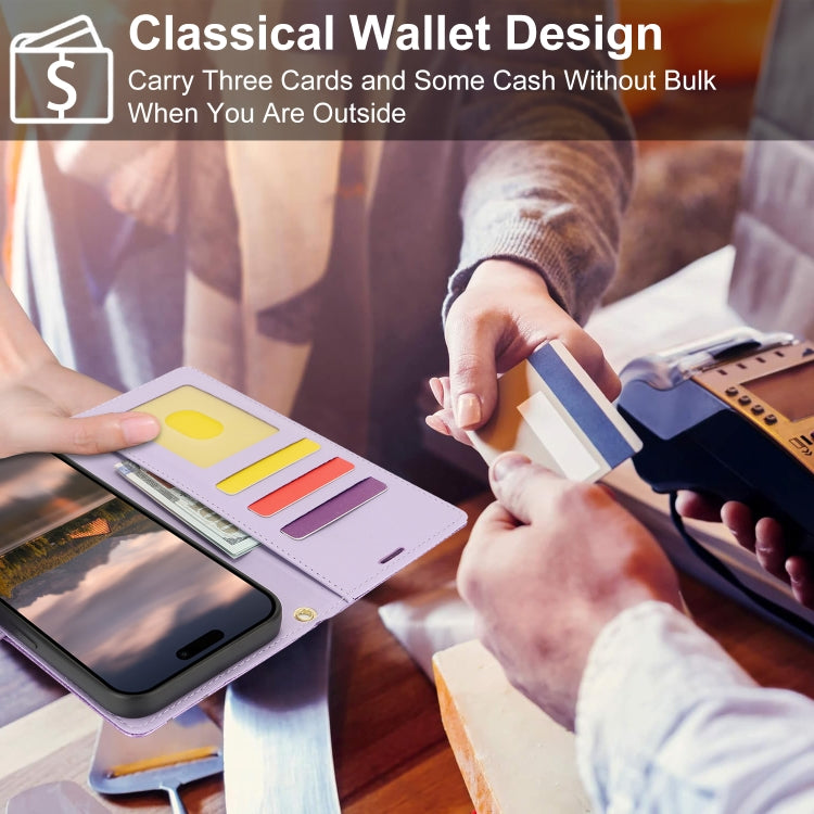 For Samsung Galaxy S25 5G Peony Flowers Imprint Leather Phone Case(Purple) - Galaxy S25 5G Cases by PMC Jewellery | Online Shopping South Africa | PMC Jewellery | Buy Now Pay Later Mobicred