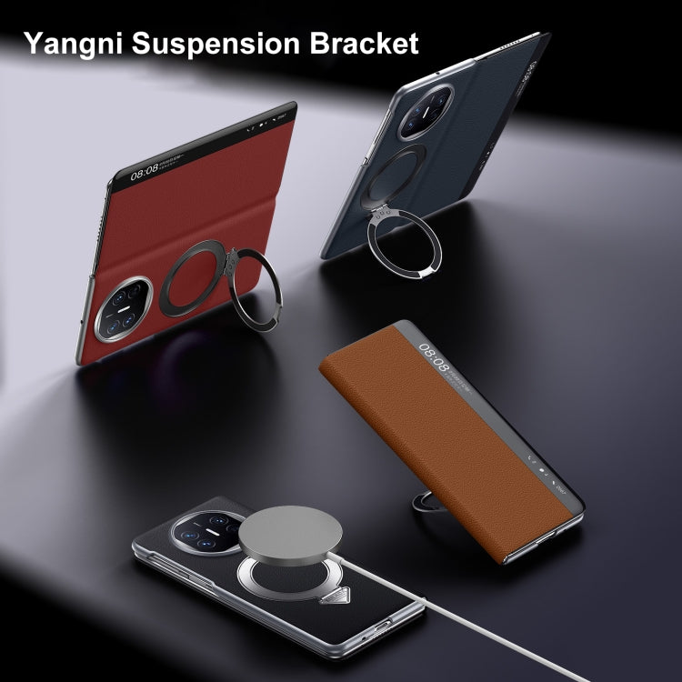 For Huawei Mate X5 / X3 SULADA Smart View Window MagSafe Magnetic Holder Leather Phone Case(Brown) - free shipping - PMC TechLife - Order now!