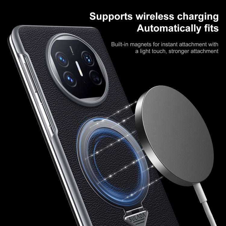 For Huawei Mate XT Ultimate Design SULADA Smart View Window MagSafe Magnetic Holder Leather Phone Case(Brown) - Huawei Cases by SULADA | Online Shopping South Africa | PMC TechLife | Buy Now Pay Later Mobicred