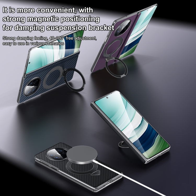 For Huawei Mate X6 SULADA Kevlar Texture MagSafe Magnetic Holder Phone Case(Black) - Huawei Cases by SULADA | Online Shopping South Africa | PMC TechLife | Buy Now Pay Later Mobicred