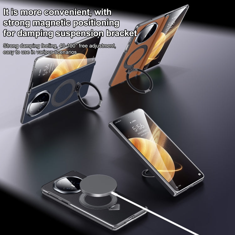 For Honor Magic V3 SULADA Top Grain Leather MagSafe Magnetic Holder Phone Case(Black) - free shipping - PMC TechLife - Order now!