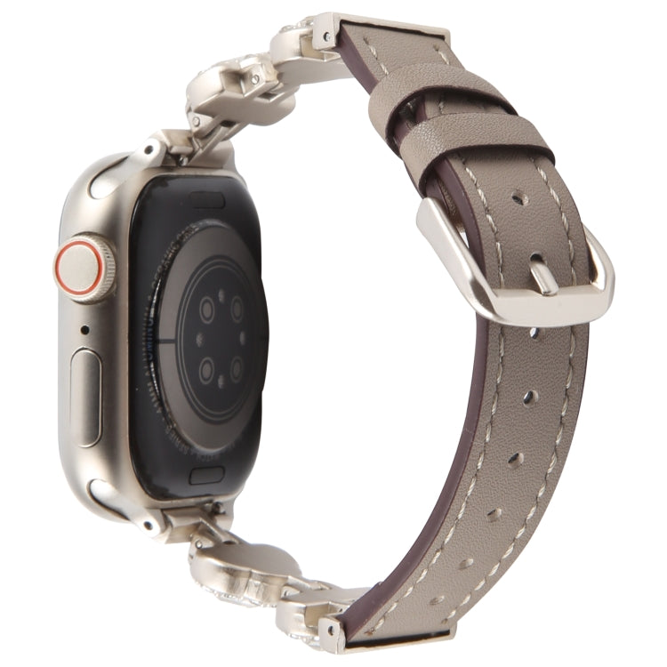 For Apple Watch 46mm / 49mm / 45mm / 44mm Microfiber Leather Diamond Slim Watch Band(Grey) - Watch Bands by PMc TechLife | Online Shopping South Africa | PMc TechLife | Buy Now Pay Later Mobicred