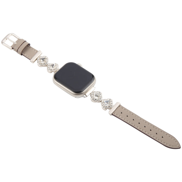 For Apple Watch 46mm / 49mm / 45mm / 44mm Microfiber Leather Diamond Slim Watch Band(Grey) - Watch Bands by PMc TechLife | Online Shopping South Africa | PMc TechLife | Buy Now Pay Later Mobicred