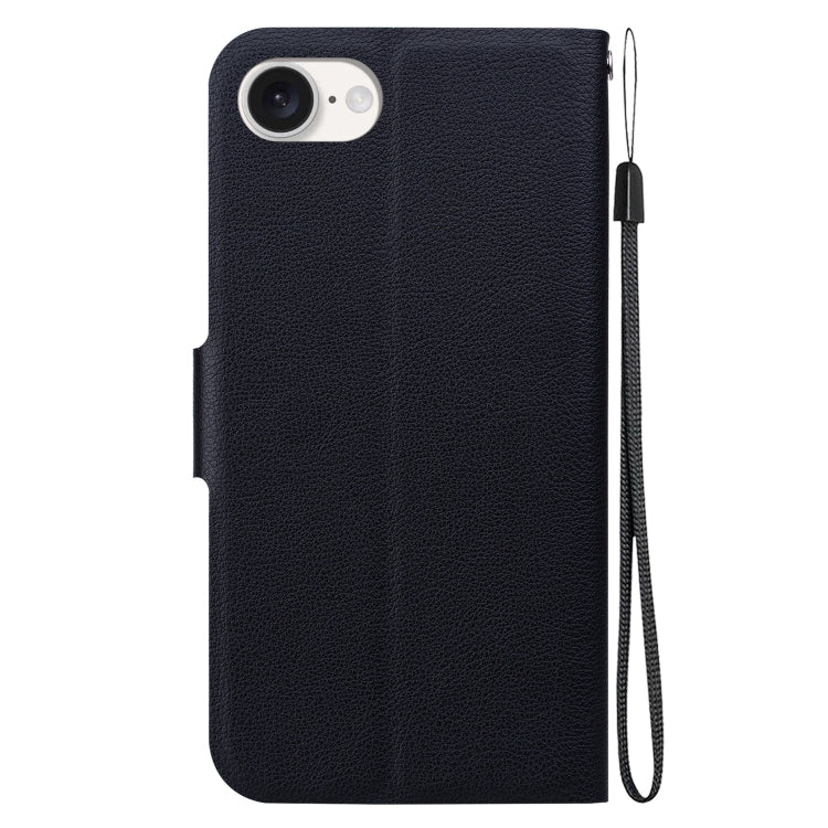 For iPhone 16e Ultra-thin Voltage Magnetic Buckle Leather Phone Case(Black) - iPhone 16e Cases by PMC TechLife | Online Shopping South Africa | PMC TechLife | Buy Now Pay Later Mobicred