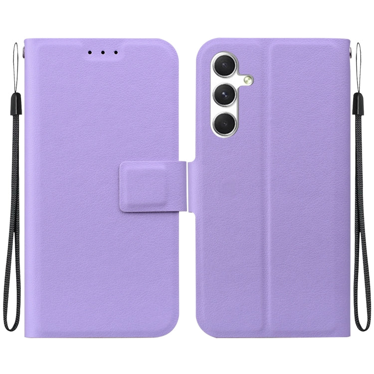 For Samsung Galaxy S25 5G Ultra-thin Voltage Magnetic Buckle Leather Phone Case(Purple) - Galaxy S25 5G Cases by PMC TechLife | Online Shopping South Africa | PMC TechLife | Buy Now Pay Later Mobicred