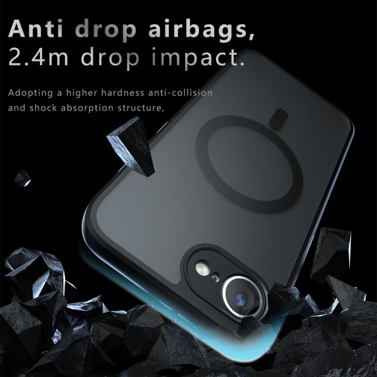For iPhone 16e Armor MagSafe Precise Hole PC Hybrid TPU Phone Case(Frosted Black) - iPhone 16e Cases by PMC TechLife | Online Shopping South Africa | PMC TechLife | Buy Now Pay Later Mobicred