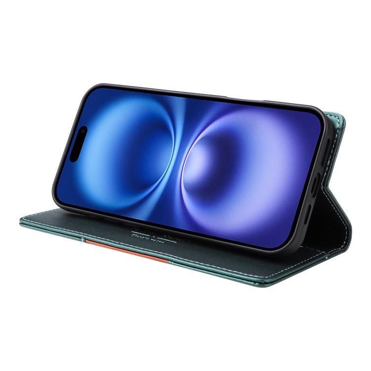 For iPhone 16 GQUTROBE G01 RFID Anti-theft Leather Phone Case(Green) - free shipping - PMC Jewellery - Order now!