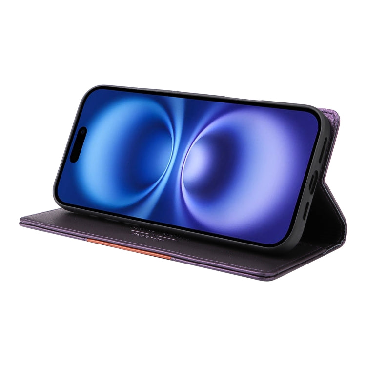 For iPhone 16 Plus GQUTROBE G01 RFID Anti-theft Leather Phone Case(Purple) - free shipping - PMC Jewellery - Order now!
