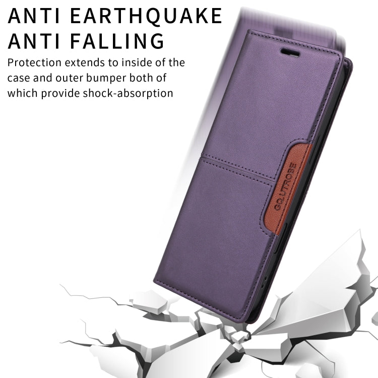For iPhone 16 Plus GQUTROBE G01 RFID Anti-theft Leather Phone Case(Purple) - free shipping - PMC Jewellery - Order now!