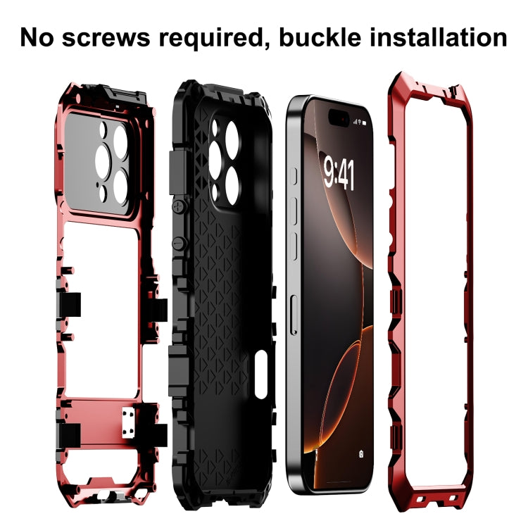 For iPhone 16 Pro Max R-JUST Life Waterproof Dustproof Shockproof Phone Case(Red) - free shipping - PMC Jewellery - Order now!