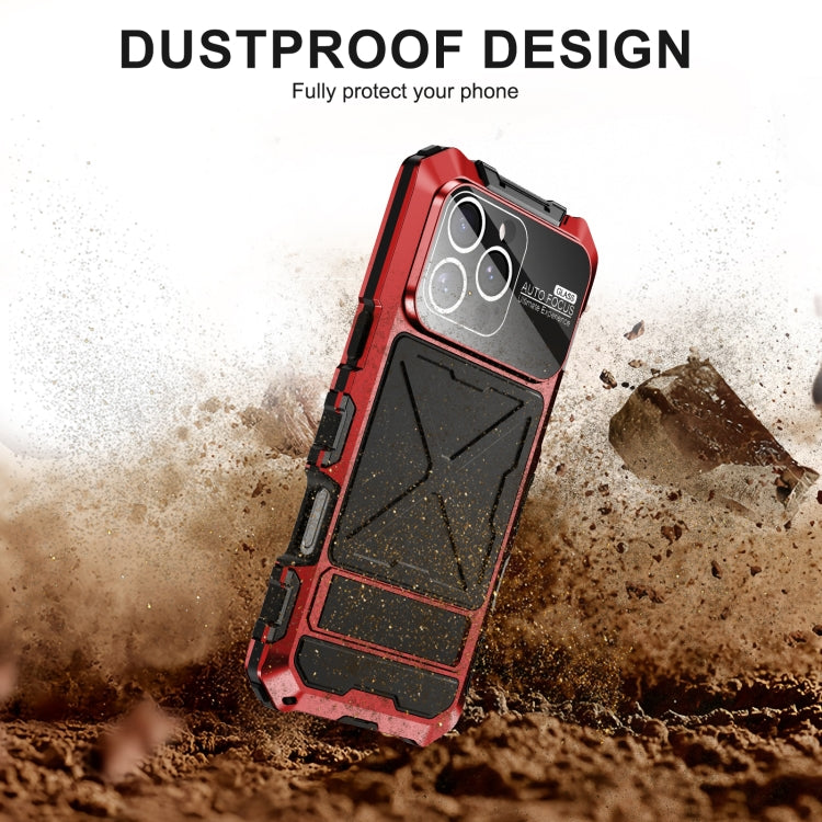 For iPhone 16 Pro Max R-JUST Life Waterproof Dustproof Shockproof Phone Case(Red) - free shipping - PMC Jewellery - Order now!