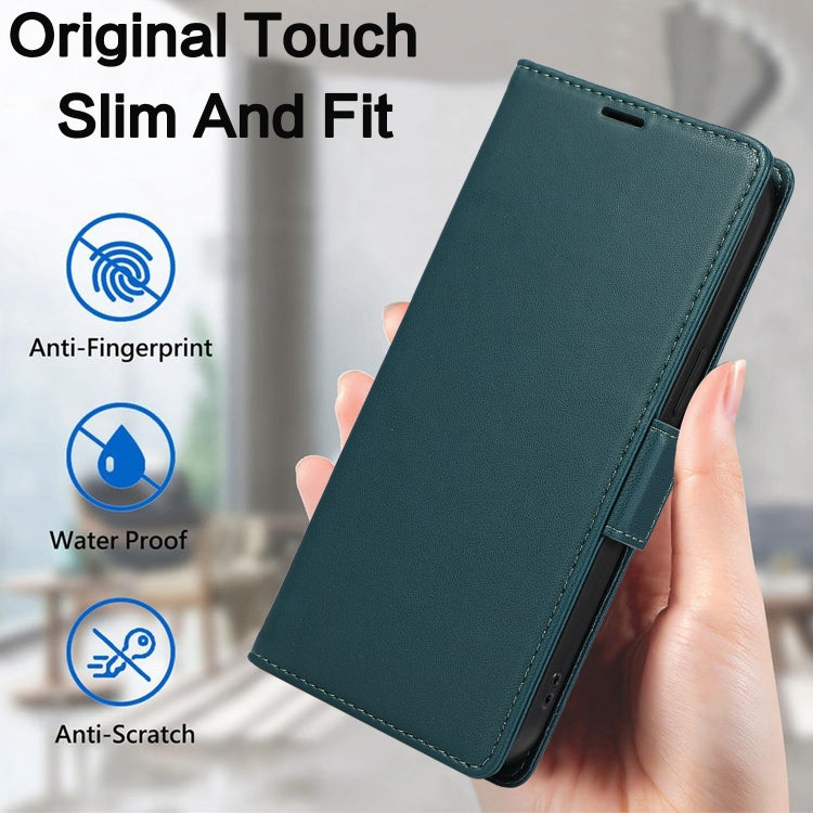 For Samsung Galaxy S25 Ultra 5G Side Buckle RFID Anti-theft Leather Phone Case(Green) - Galaxy S25 Ultra 5G Cases by PMC TechLife | Online Shopping South Africa | PMC TechLife | Buy Now Pay Later Mobicred