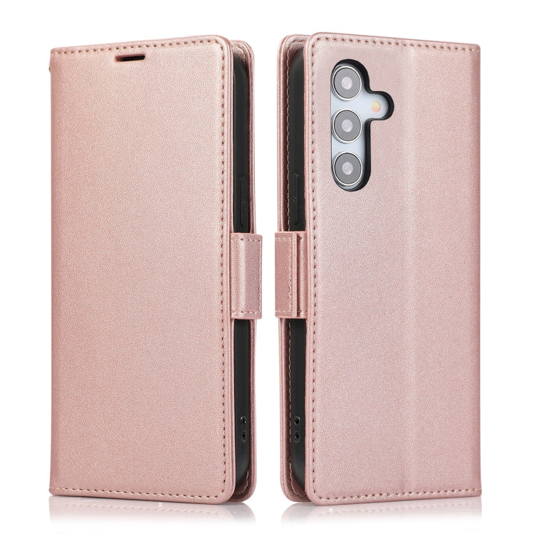 For Samsung Galaxy S25 / S24 5G Side Buckle RFID Anti-theft Leather Phone Case(Rose Gold) - free shipping - PMC TechLife - Order now!