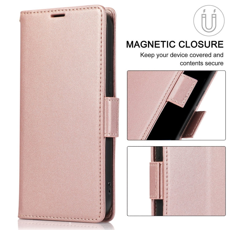 For Samsung Galaxy S25 / S24 5G Side Buckle RFID Anti-theft Leather Phone Case(Rose Gold) - free shipping - PMC TechLife - Order now!