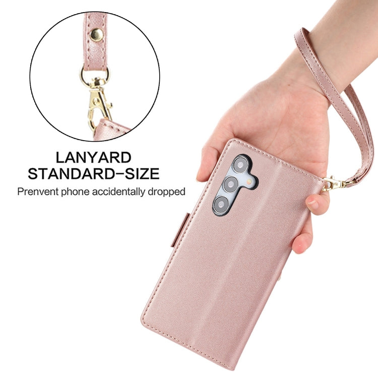 For Samsung Galaxy S25 / S24 5G Side Buckle RFID Anti-theft Leather Phone Case(Rose Gold) - free shipping - PMC TechLife - Order now!