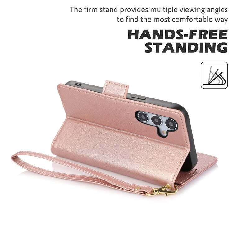 For Samsung Galaxy S25 / S24 5G Side Buckle RFID Anti-theft Leather Phone Case(Rose Gold) - free shipping - PMC TechLife - Order now!
