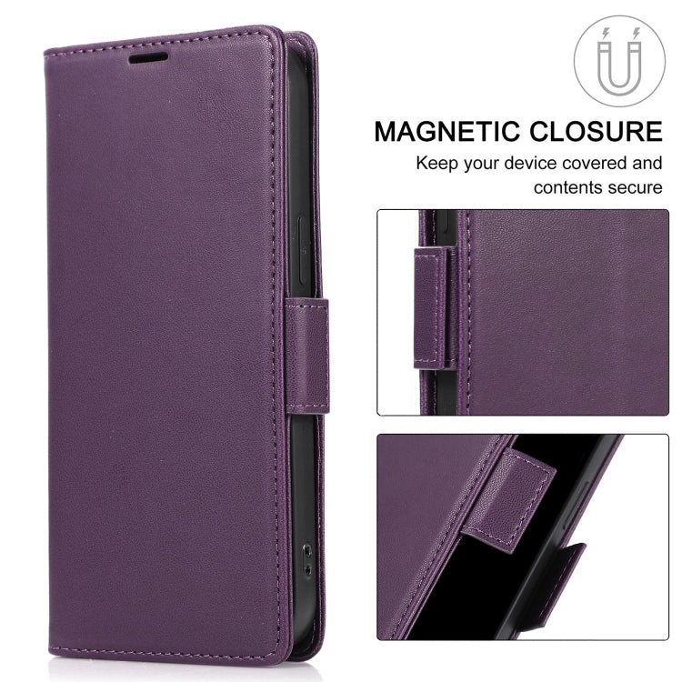 For Samsung Galaxy S25 / S24 5G Side Buckle RFID Anti-theft Leather Phone Case(Dark Purple) - Galaxy S25 5G Cases by PMC TechLife | Online Shopping South Africa | PMC TechLife | Buy Now Pay Later Mobicred