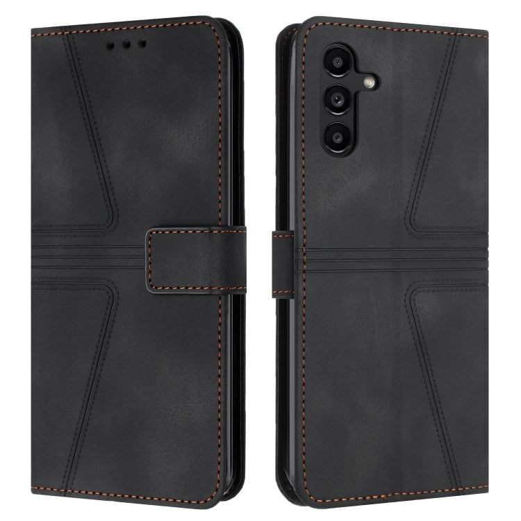 For Samsung Galaxy S25+5G Triangle Solid Color Leather Phone Case(Black) - Galaxy S25+ 5G Cases by PMC TechLife | Online Shopping South Africa | PMC TechLife | Buy Now Pay Later Mobicred