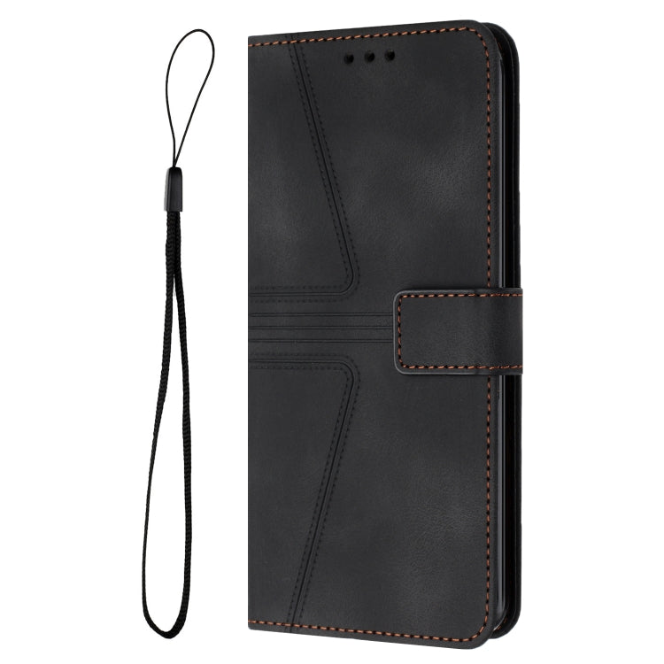 For Samsung Galaxy S25+5G Triangle Solid Color Leather Phone Case(Black) - Galaxy S25+ 5G Cases by PMC TechLife | Online Shopping South Africa | PMC TechLife | Buy Now Pay Later Mobicred