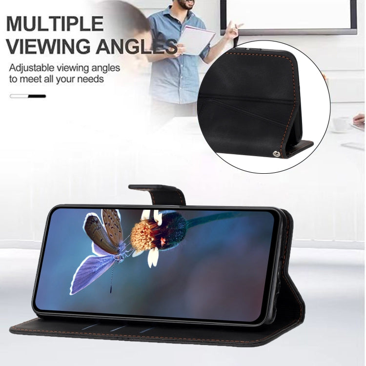 For Samsung Galaxy S25+5G Triangle Solid Color Leather Phone Case(Black) - Galaxy S25+ 5G Cases by PMC TechLife | Online Shopping South Africa | PMC TechLife | Buy Now Pay Later Mobicred