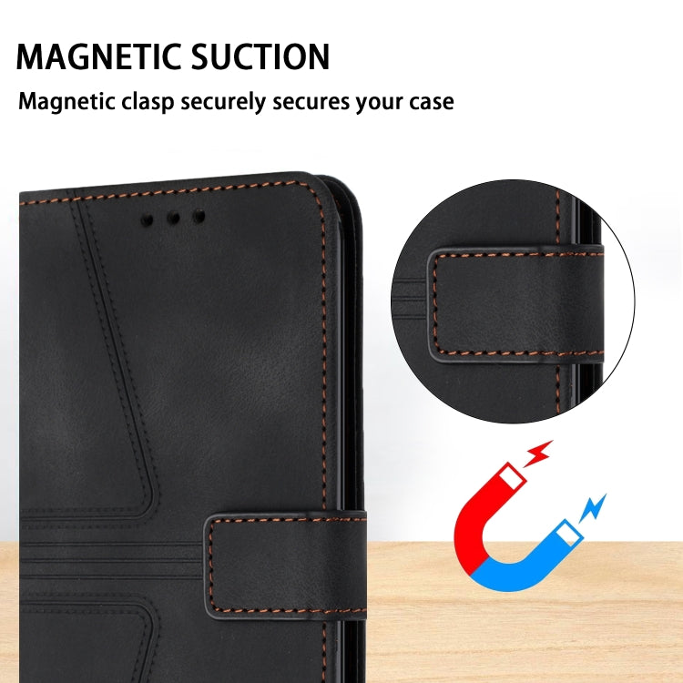 For Samsung Galaxy S25+5G Triangle Solid Color Leather Phone Case(Black) - Galaxy S25+ 5G Cases by PMC TechLife | Online Shopping South Africa | PMC TechLife | Buy Now Pay Later Mobicred