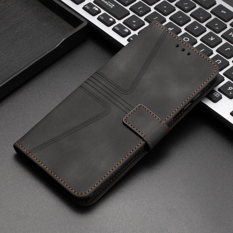 For Samsung Galaxy S25 Ultra 5G Triangle Solid Color Leather Phone Case(Black) - Galaxy S25 Ultra 5G Cases by PMC TechLife | Online Shopping South Africa | PMC TechLife | Buy Now Pay Later Mobicred