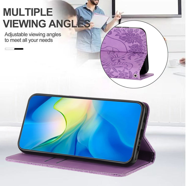 For Samsung Galaxy S25 5G Retro Elephant Embossed Leather Phone Case(Purple) - Galaxy S25 5G Cases by PMC Jewellery | Online Shopping South Africa | PMC Jewellery | Buy Now Pay Later Mobicred