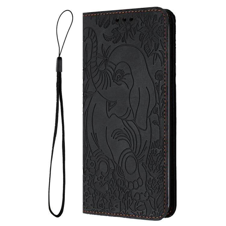 For Samsung Galaxy S25 5G Retro Elephant Embossed Leather Phone Case(Black) - Galaxy S25 5G Cases by PMC Jewellery | Online Shopping South Africa | PMC Jewellery | Buy Now Pay Later Mobicred