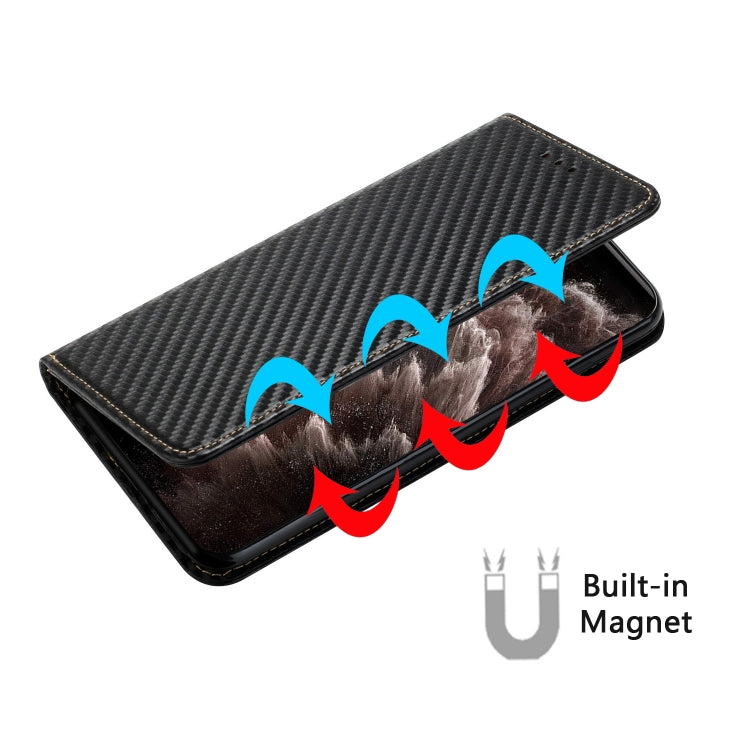 For Samsung Galaxy S25 Ultra 5G Carbon Fiber Texture Magnetic Flip Leather Phone Case(Black) - Galaxy S25 Ultra 5G Cases by PMC Jewellery | Online Shopping South Africa | PMC Jewellery | Buy Now Pay Later Mobicred