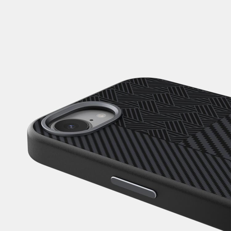 For iPhone 16e ABEEL 6D Micro Relief MagSafe Magnetic Phone Case(Carbon Fiber Black) - iPhone 16e Cases by PMC TechLife | Online Shopping South Africa | PMC TechLife | Buy Now Pay Later Mobicred