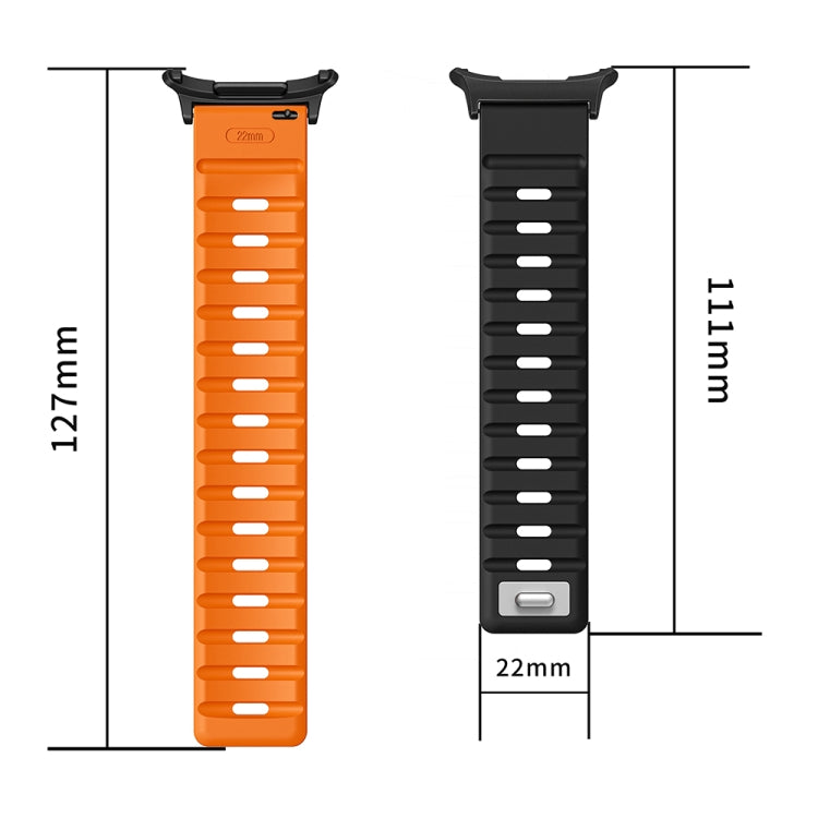 For Samsung Galaxy Watch Ultra 47mm Magnetic Silicone Watch Band(Grey Orange+Silver) - free shipping - PMC TechLife - Order now!