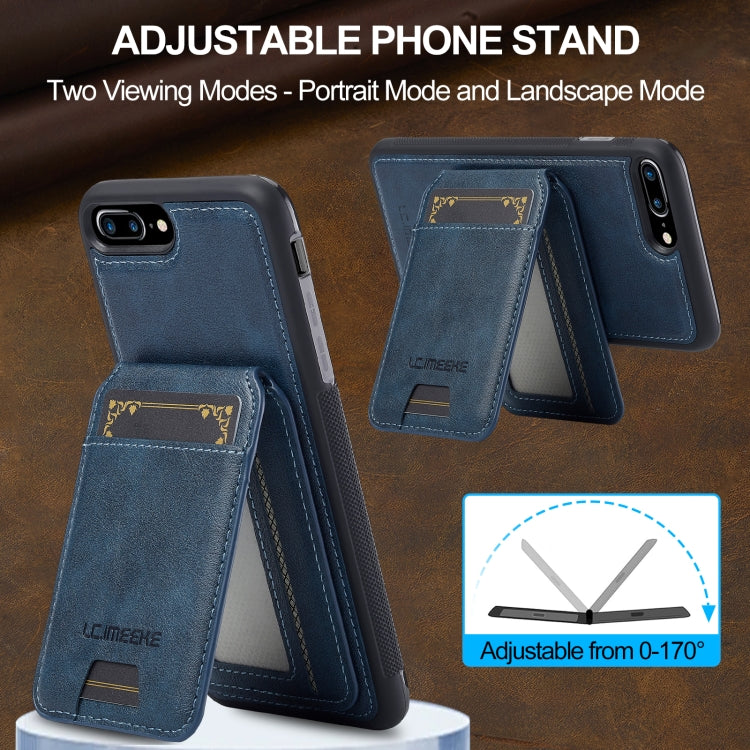 For iPhone 16e LC.IMEEKE L3 Series Detachable RFID Card Bag Magsafe Phone Case(Blue) - free shipping - PMC TechLife - Order now!