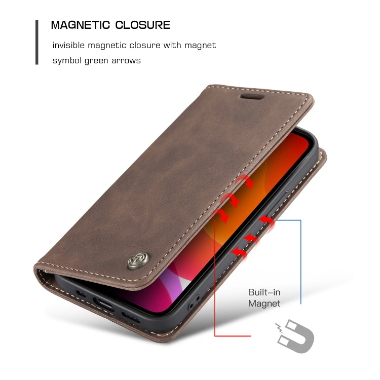 For iPhone 12 Pro Max CaseMe-013 Multifunctional Retro Frosted Horizontal Flip Leather Case with Card Slot & Holder & Wallet(Coffee) - iPhone 12 Pro Max Cases by CaseMe | Online Shopping South Africa | PMC Jewellery | Buy Now Pay Later Mobicred