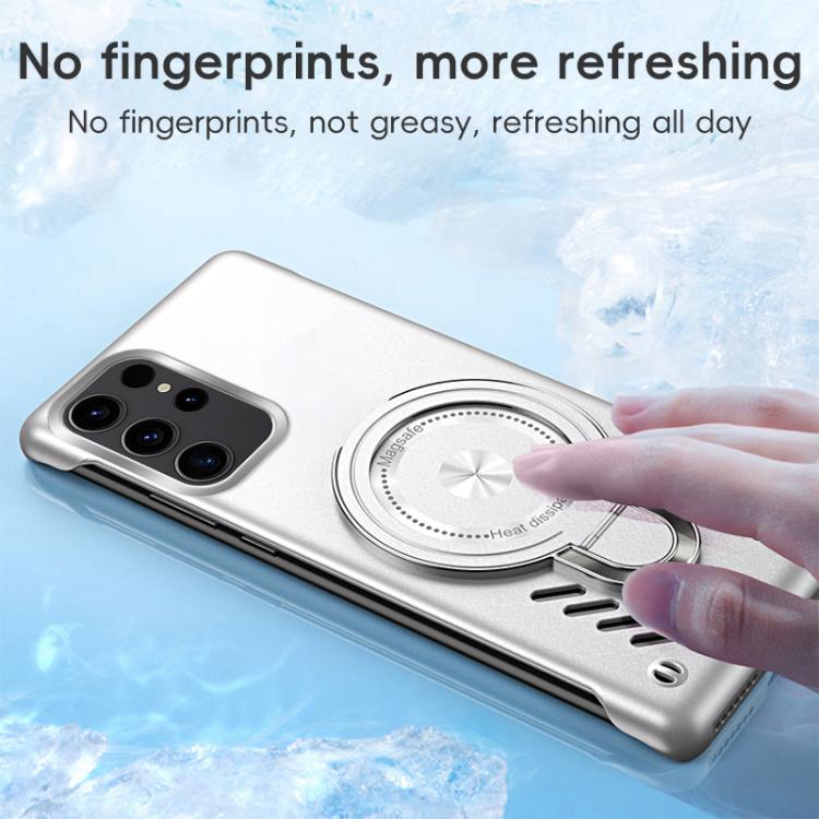 For Samsung Galaxy S25 Ultra 5G Ice Sense Series Graphene Cooling MagSafe Holder Phone Case(Silver) - Galaxy S25 Ultra 5G Cases by PMC TechLife | Online Shopping South Africa | PMC TechLife | Buy Now Pay Later Mobicred