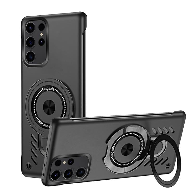 For Samsung Galaxy S25 Ultra 5G Ice Sense Series Graphene Cooling MagSafe Holder Phone Case(Black) - Galaxy S25 Ultra 5G Cases by PMC TechLife | Online Shopping South Africa | PMC TechLife | Buy Now Pay Later Mobicred