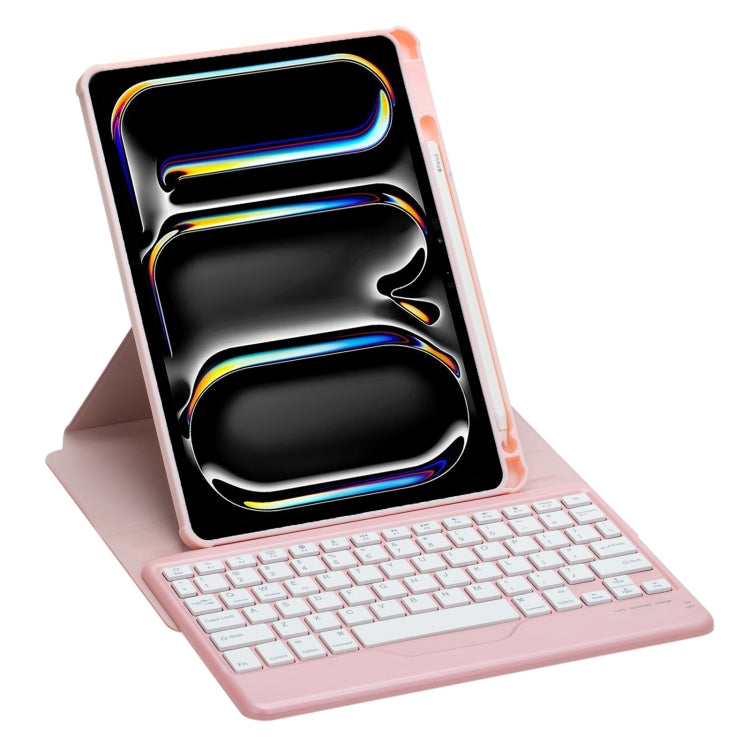 For iPad Pro 11 2024 L13-B 360 Rotation Acrylic Transparent Bluetooth Keyboard Leather Case(Pink) - free shipping - PMC Jewellery - Order now!