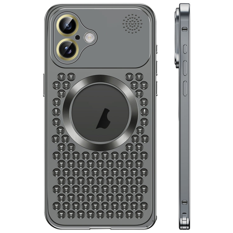 For iPhone 16 Spring Buckle MagSafe Magnetic Metal Aromatherapy Phone Case(Black) - free shipping - PMc TechLife - Order now!