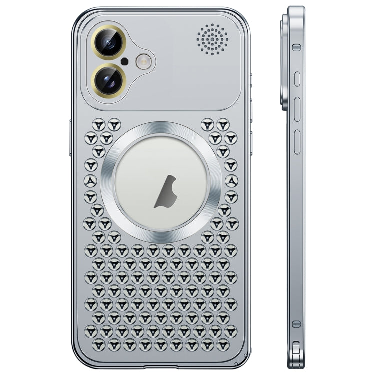 For iPhone 16 Spring Buckle MagSafe Magnetic Metal Aromatherapy Phone Case(Silver) - free shipping - PMc TechLife - Order now!
