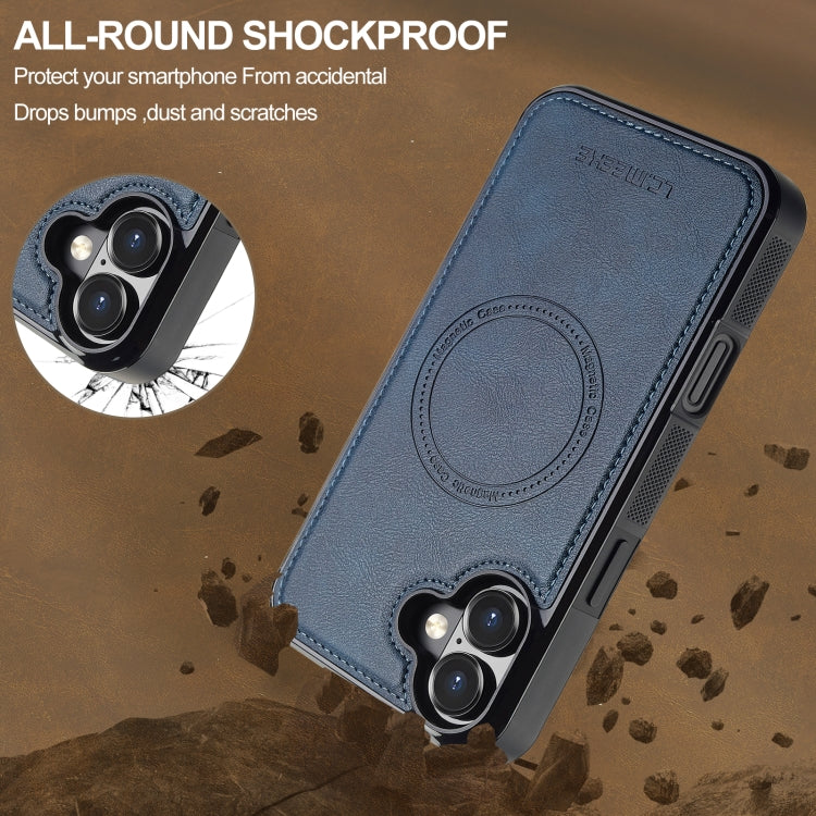 For iPhone 16 LC.IMEEKE L5 Series Detachable RFID Card Bag Magsafe Phone Case(Blue) - iPhone 16 Cases by LC.IMEEKE | Online Shopping South Africa | PMC Jewellery | Buy Now Pay Later Mobicred