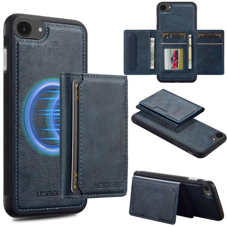 For iPhone 16e LC.IMEEKE L5 Series Detachable RFID Card Bag Magsafe Phone Case(Blue) - iPhone 16e Cases by LC.IMEEKE | Online Shopping South Africa | PMC TechLife | Buy Now Pay Later Mobicred
