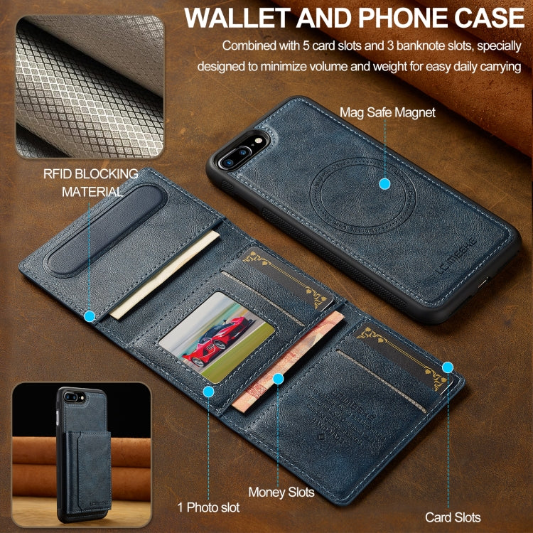 For iPhone 16e LC.IMEEKE L5 Series Detachable RFID Card Bag Magsafe Phone Case(Blue) - iPhone 16e Cases by LC.IMEEKE | Online Shopping South Africa | PMC TechLife | Buy Now Pay Later Mobicred