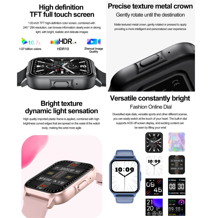 ZW36 1.83 inch BT Call Smart Watch, Blood oxygen / Blood Pressure / Heart Rate(Gold) - Smart Wristbands by PMC TechLife | Online Shopping South Africa | PMC TechLife | Buy Now Pay Later Mobicred