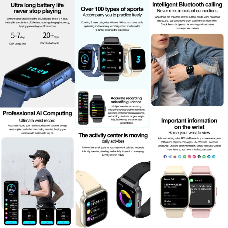 ZW36 1.83 inch BT Call Smart Watch, Blood oxygen / Blood Pressure / Heart Rate(Black) - Smart Wristbands by PMC TechLife | Online Shopping South Africa | PMC TechLife | Buy Now Pay Later Mobicred