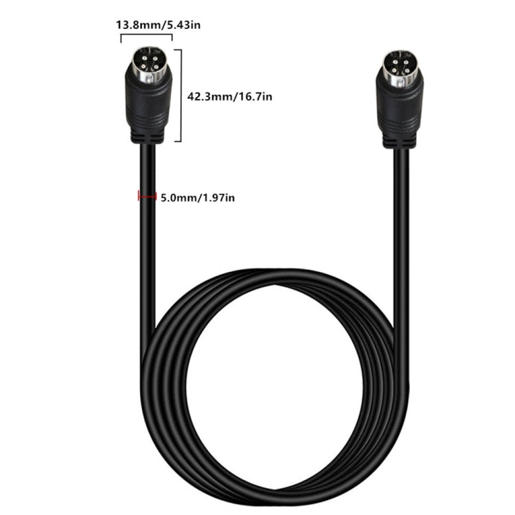MD DIN 4 Pin Male to Male AC/DC Power Audio Adapter Cable, Length:5m(Black) - Microphone Audio Cable & Connector by PMC TechLife | Online Shopping South Africa | PMC TechLife | Buy Now Pay Later Mobicred