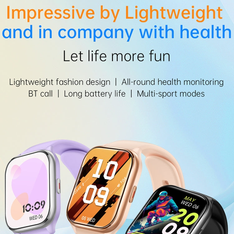 KT73S 1.85 inch Square Screen BT Call Smart Watch, Heart Rate / Blood Pressure / Blood Oxygen / Female Health / Sleep Monitoring(Gold) - Smart Wristbands by PMC TechLife | Online Shopping South Africa | PMC TechLife | Buy Now Pay Later Mobicred