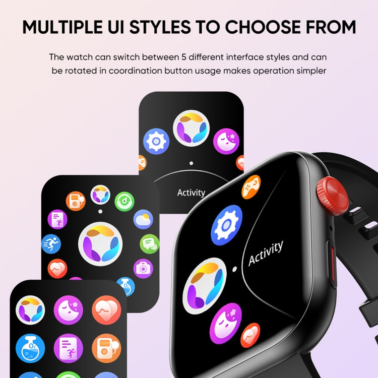 LC88 2 inch Square Screen BT Call Smart Watch, Heart Rate / Blood Pressure / Blood Oxygen / Sleep Monitoring(Black) - Smart Wristbands by PMC TechLife | Online Shopping South Africa | PMC TechLife | Buy Now Pay Later Mobicred