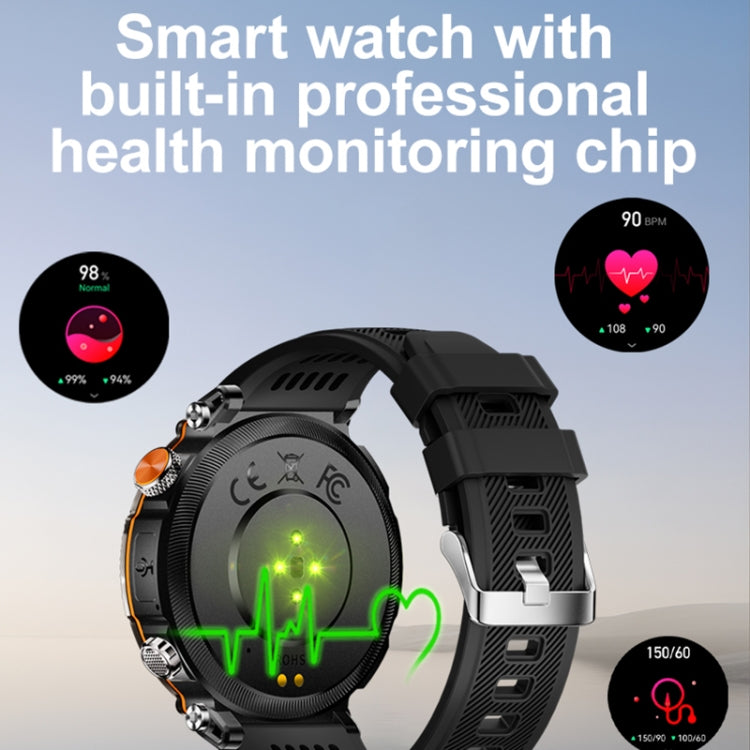 HT30 1.7 inch IP68 Waterproof Silicone Band Smart Watch, Support Flashlight / Banknote Detector Light / Compass(Orange) - Smart Wristbands by PMC TechLife | Online Shopping South Africa | PMC TechLife | Buy Now Pay Later Mobicred