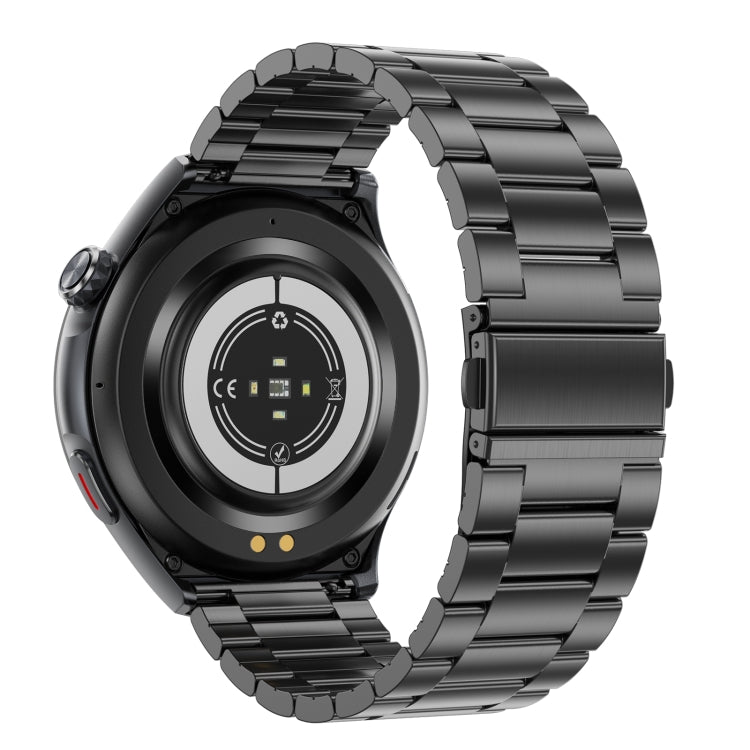 T82 1.43 inch Round Screen BT Call Smart Watch, Heart Rate / Blood Pressure / Blood Oxygen / Sleep / Blood Sugar / HRV / Metope / SOS, Strap:Stainless Steel Black - Smart Wristbands by PMC TechLife | Online Shopping South Africa | PMC TechLife | Buy Now Pay Later Mobicred